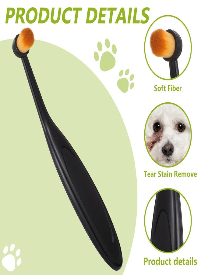 Yuanchu Dog Cat Eye Powder Brush, 4 Pack Dog Tear Stain Remover Brush Washable Fiber Pet Tear Stain Remover Brush for Safely And Evenly Apply Tear Stain Powder Ergonomic Handle Long Tapered Bristles - Image 3